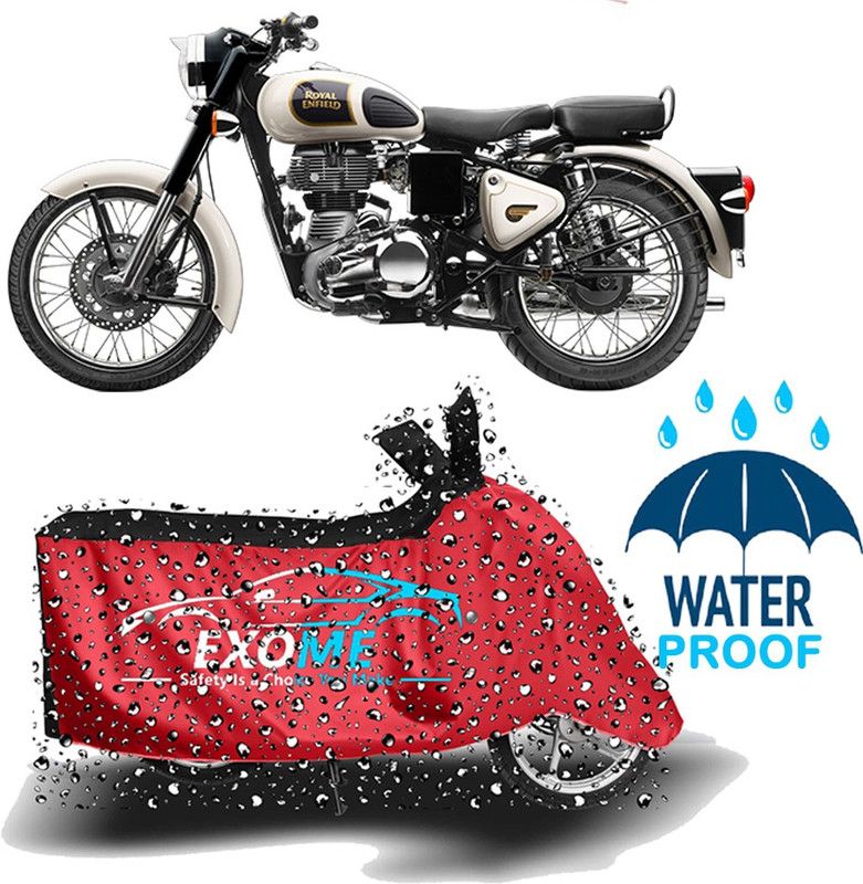 EXOME Two Wheeler Cover for Royal Enfield  (Classic 350, Red, Black)