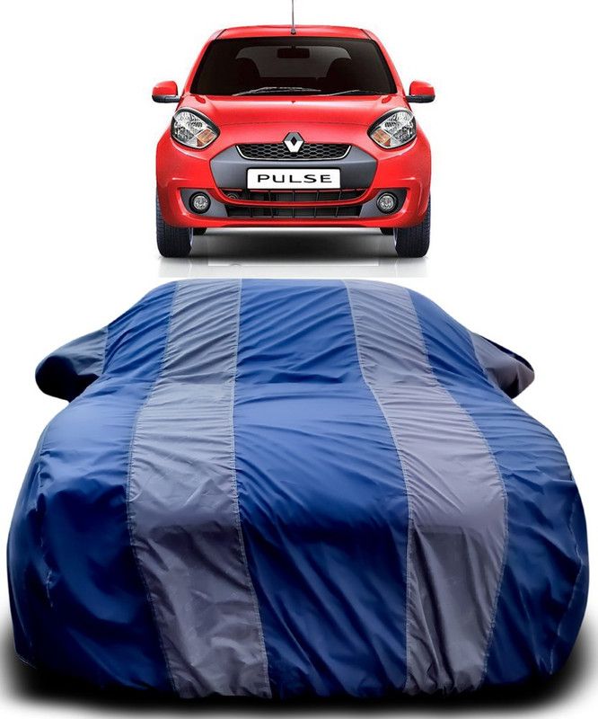 THE REAL ARV Car Cover For Renault Pulse (With Mirror Pockets)  (Blue, Grey)