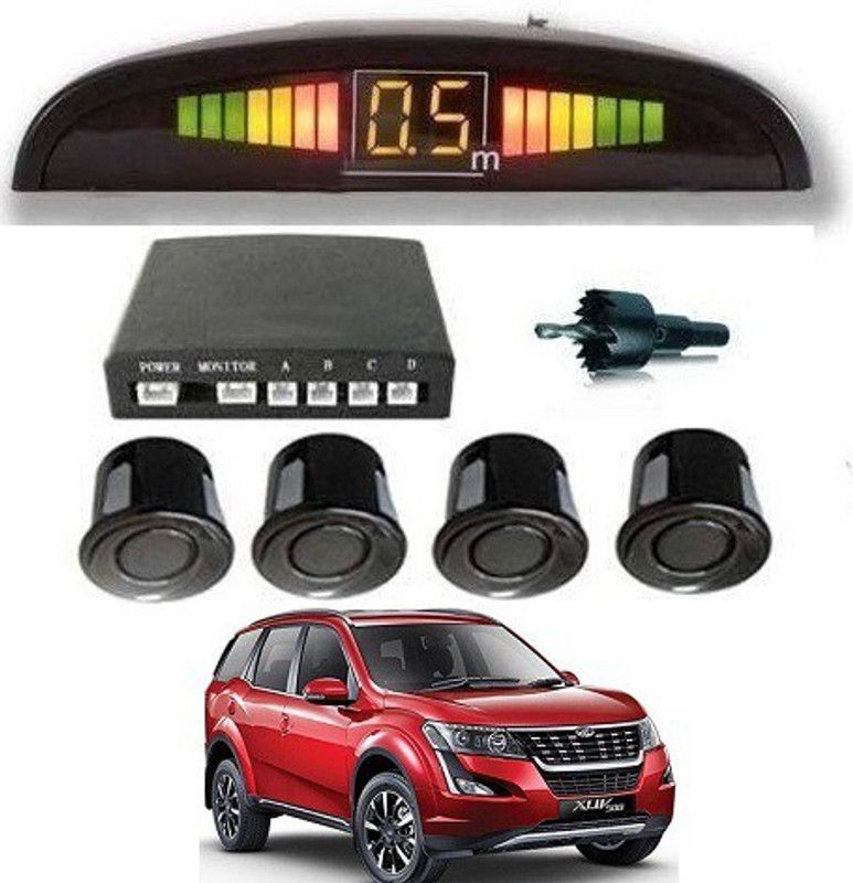 RS ENTERPRISES CARS Car Parking Sensor Reverse Backup Radar Sound Alarm System Universal Parking Sensor Electromagnetic Systems (4 pcs set, Black) For Mahindra XUV 500 2018 RSPARKINGSENSOR0107 Parking Sensor  (Electromagnetic Systems)