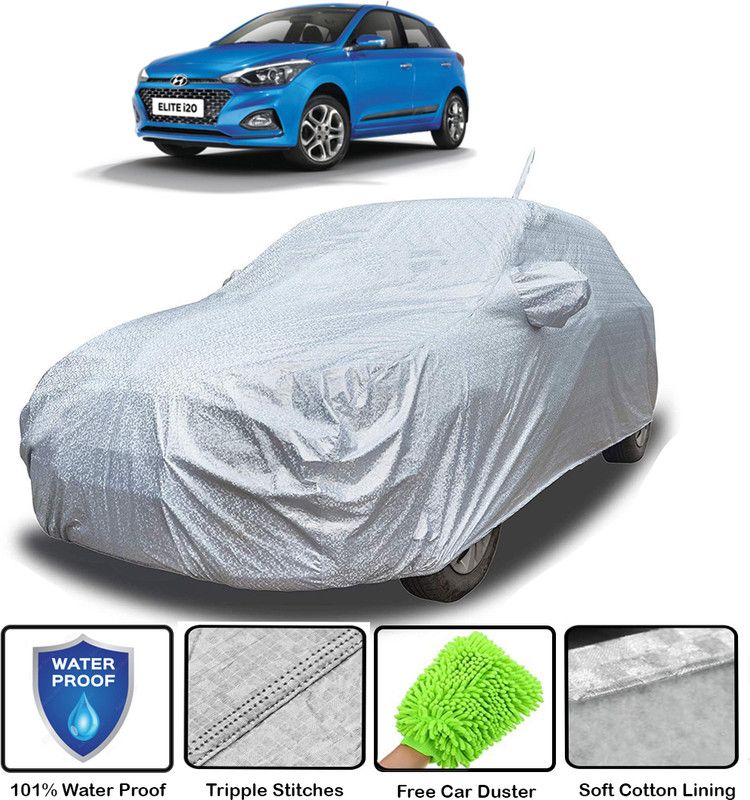 octavic Car Cover For Hyundai Elite i20 (With Mirror Pockets)  (Silver)