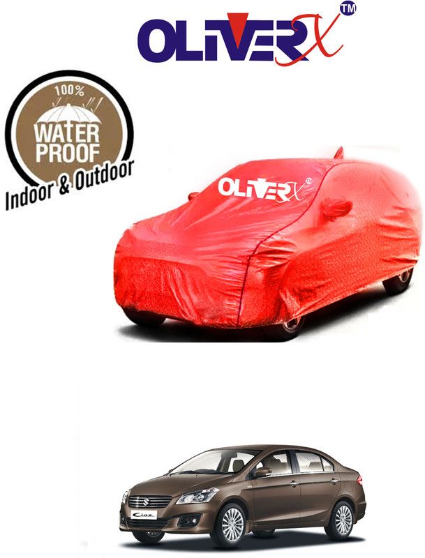 OliverX Car Cover For Maruti Suzuki Ciaz VXi (With Mirror Pockets)  (Red)