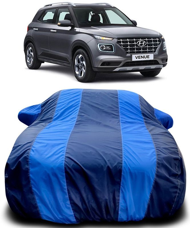 CoNNexXxionS Car Cover For Hyundai Venue (With Mirror Pockets)  (Blue, Blue)