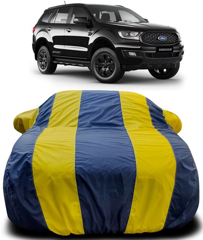 Genipap Car Cover For Ford Endeavour (With Mirror Pockets)  (Blue, Yellow)