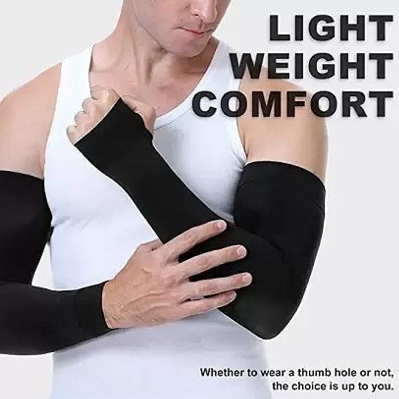 eonle Nylon Arm Sleeve For Boys & Girls  (Free, Black)