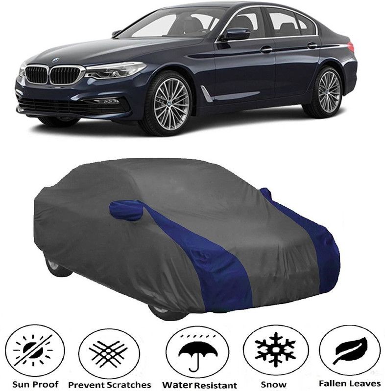 AUTOGARH Car Cover For BMW 5 Series (With Mirror Pockets)  (Grey, Blue)