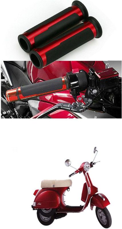 PRTEK 7/8 Handle Bar CNC Aluminum Rubber Handlebar Hand Grips 62 Handle Bar Grip For Universal For Bike NA  (Pack of 2)