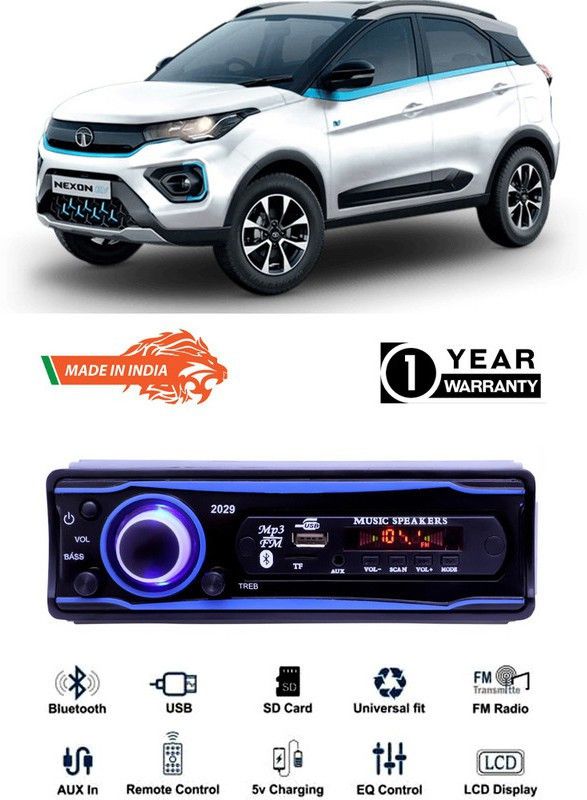 Genipap Blue 2029 USB/AUX/SD/BLUETOOTH/FM/MP3 BOOM MASTER STANDARD- GP535 Car Stereo  (Single Din)