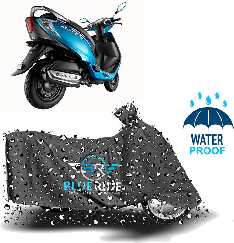 BLUERIDE Two Wheeler Cover for TVS  (Zest, Grey)