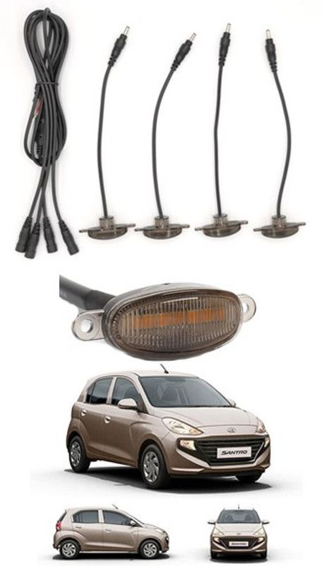 AYW 4 LED Front Grill Led Lights Amber Lights DRL For Santro-Hyundai-2019 Parking Light Car, Van LED for Hyundai (12 V, 12 W)  (Santro, Pack of 1)