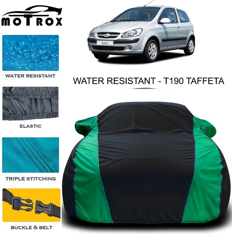 MoTRoX Car Cover For Hyundai Getz (With Mirror Pockets)  (Green, Black)