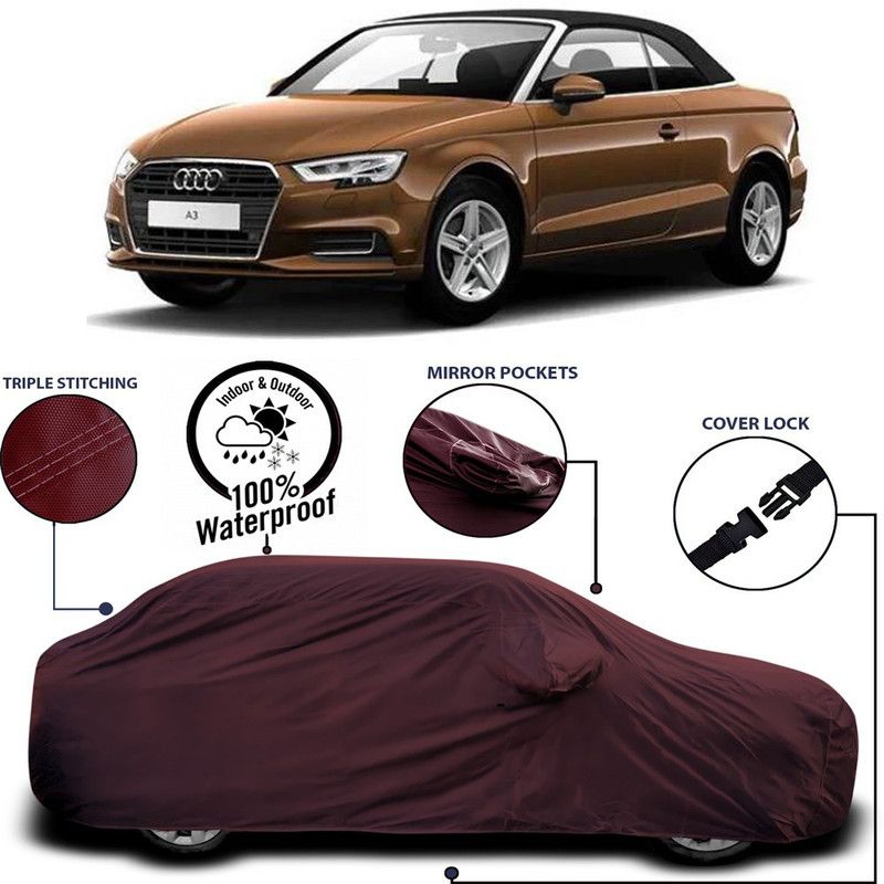 Genipap Car Cover For Audi A3 Cabriolet (With Mirror Pockets)  (Maroon)