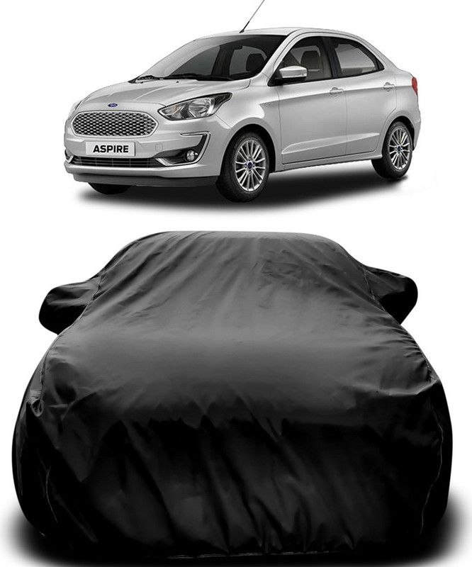 Genipap Car Cover For Ford Aspire (With Mirror Pockets)  (Black)