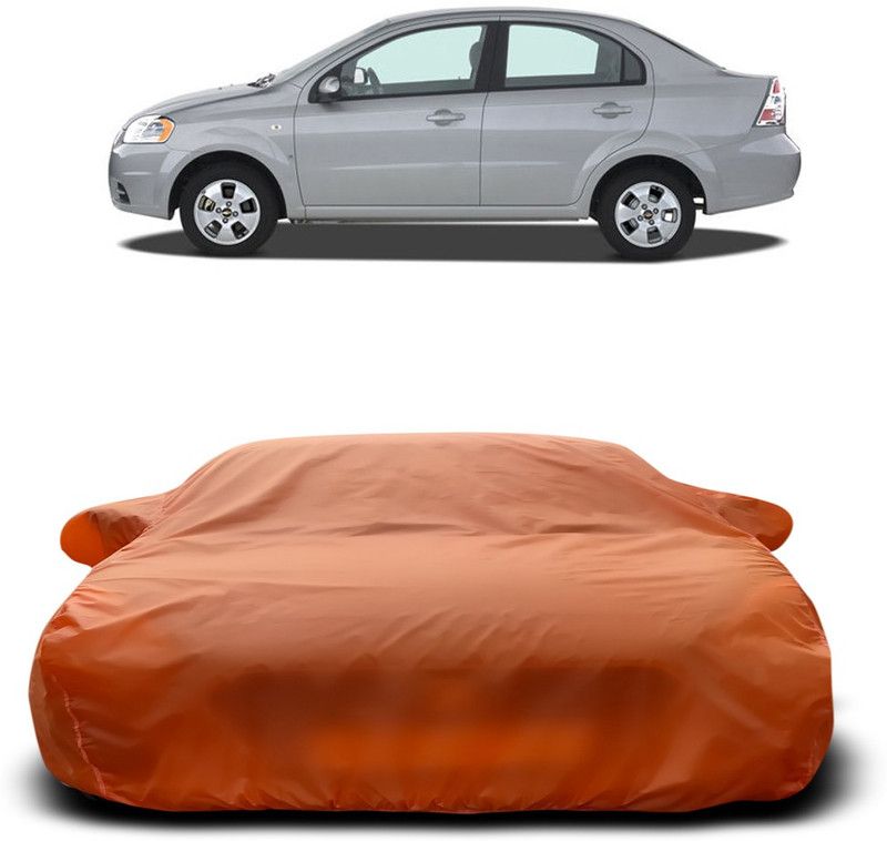 Ascension Car Cover For Chevrolet Aveo (With Mirror Pockets)  (Orange)