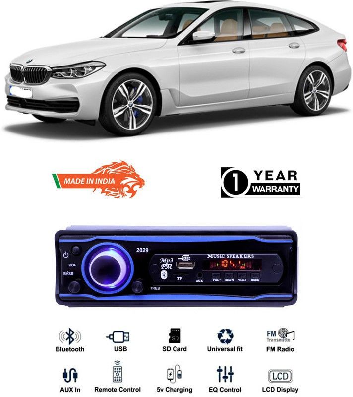 Bluedrum Blue 2029 USB/AUX/SD/BLUETOOTH/FM/MP3 BOOM MASTER STANDARD- B-D53 Car Stereo  (Single Din)