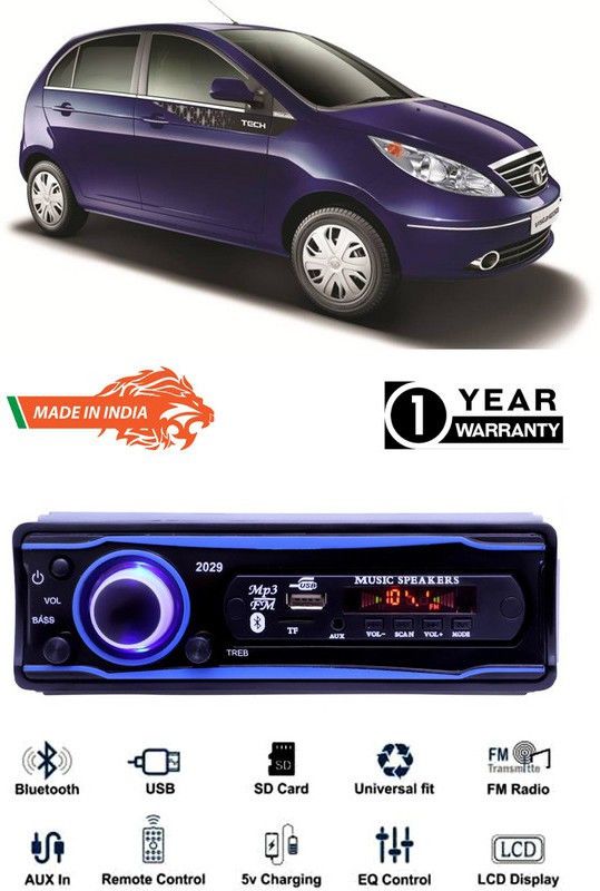 Genipap Blue 2029 USB/AUX/SD/BLUETOOTH/FM/MP3 BOOM MASTER STANDARD- GP561 Car Stereo  (Single Din)