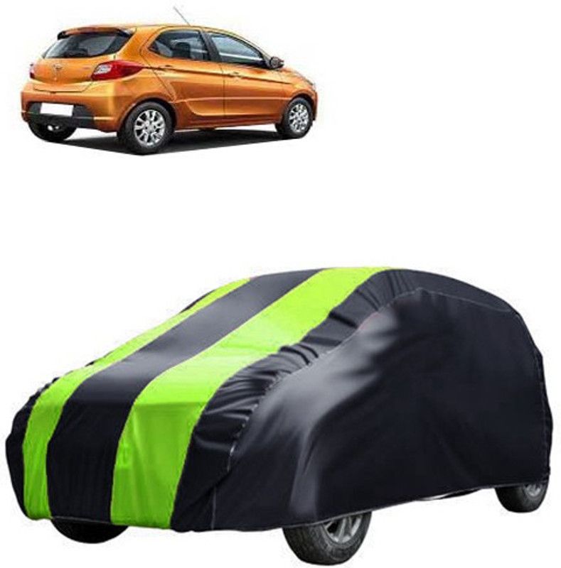 QualityBeast Car Cover For Tata Universal For Car (Without Mirror Pockets)  (Black, Green)