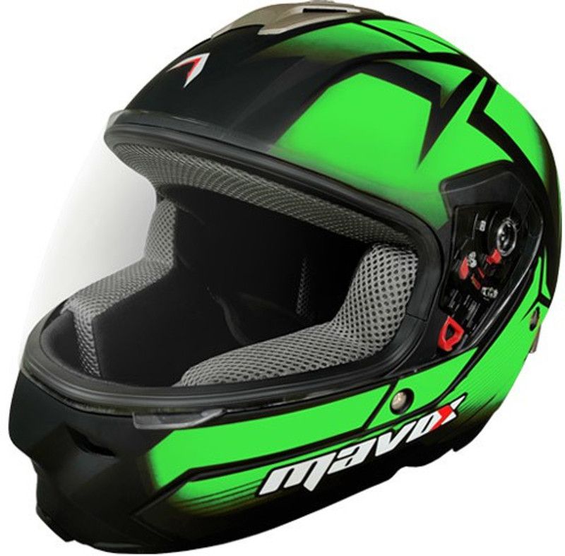 MAVOX FX 21.D3P Motorbike Helmet  (Green, Black)