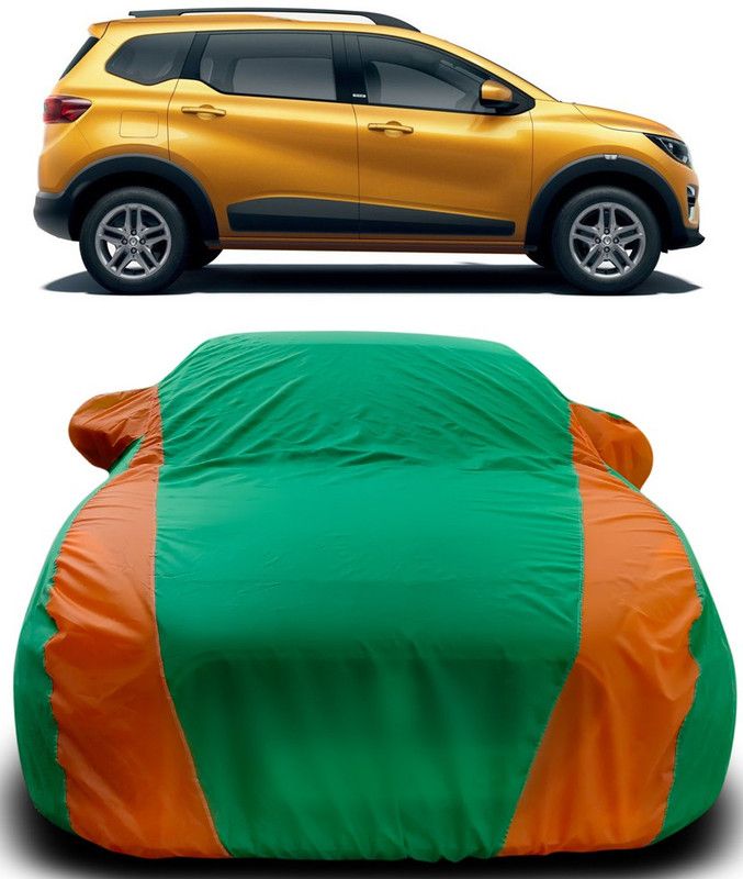 NUMBOR ONE Car Cover For Renault Triber (With Mirror Pockets)  (Green, Orange)