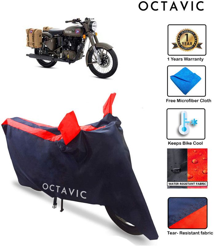 octavic Waterproof Two Wheeler Cover for Royal Enfield  (Classic 500, Red)