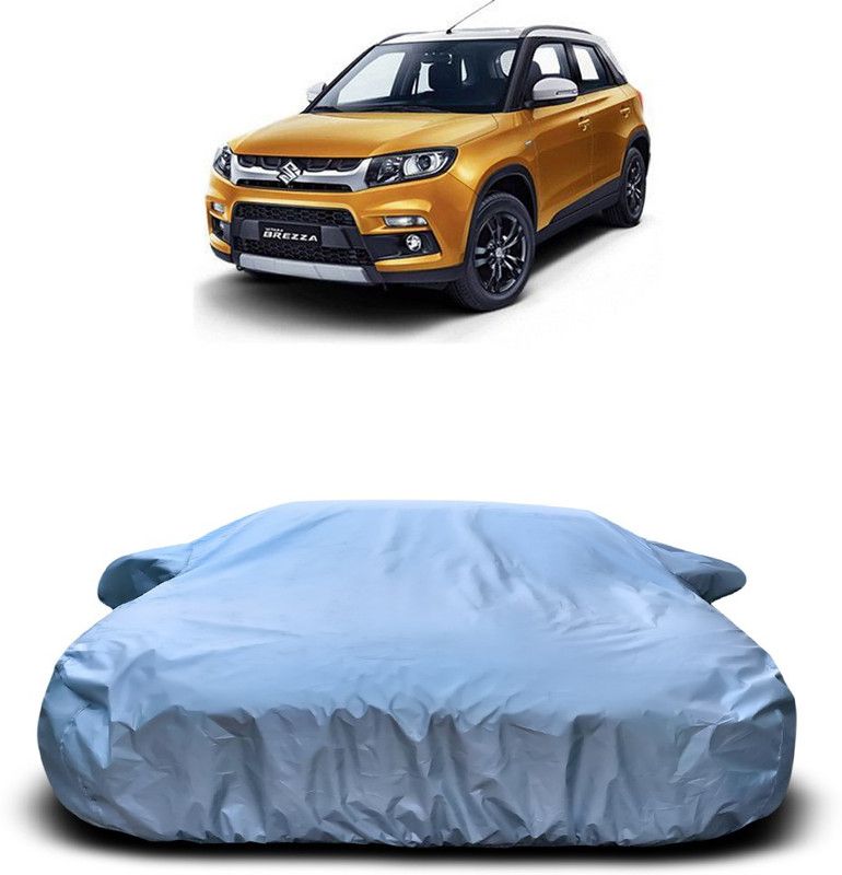 Ascension Car Cover For Maruti Suzuki Vitara Brezza Facelift (With Mirror Pockets)  (Silver)