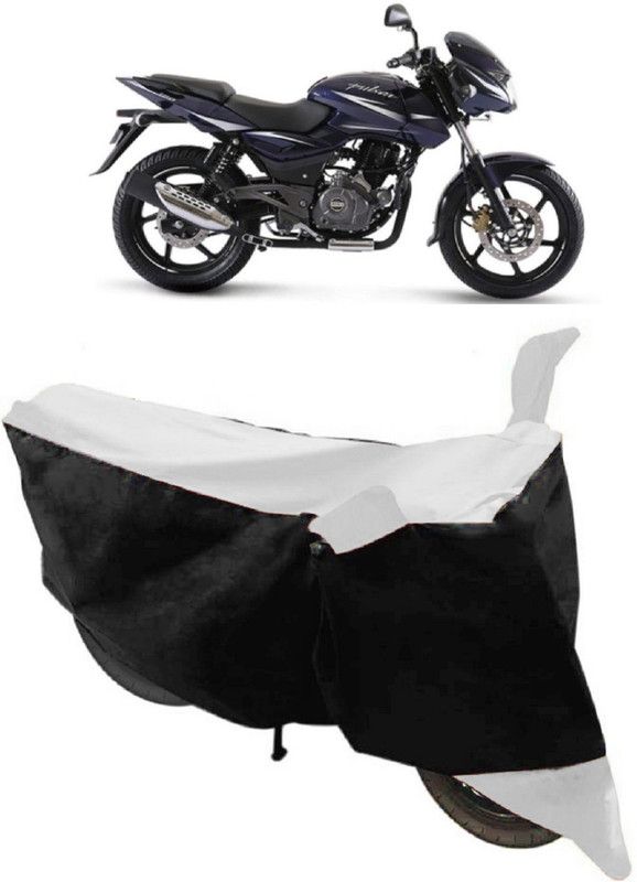 SHIVRAT Two Wheeler Cover for Bajaj  (Pulsar 180 DTS-i, White, Black)