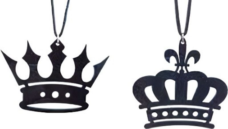 savytronics Acrylic 3d Crown King And Queen Combo Pack Car Hanging Car Hanging Ornament  (Pack of 2)