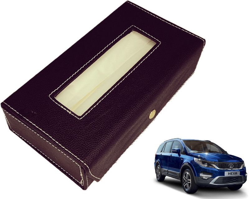MOCKHE Basic-Black Tissue Box Leatherette-102 Vehicle Tissue Dispenser  (Black)
