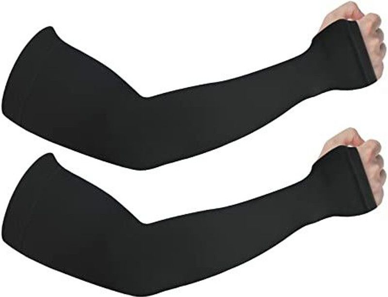 Apastra Cotton, Nylon Arm Sleeve For Men & Women  (Free, Black)