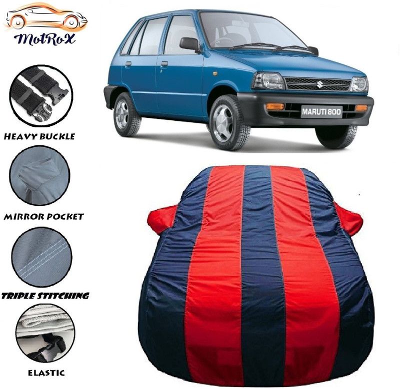 MoTRoX Car Cover For Maruti Suzuki 800 (With Mirror Pockets)  (Red, Blue)