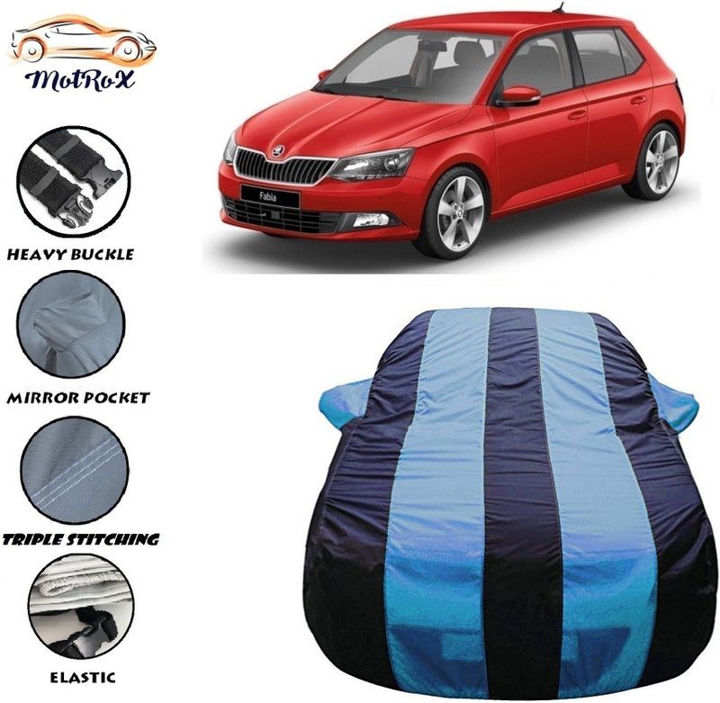 MoTRoX Car Cover For Skoda Fabia (With Mirror Pockets)  (Blue, Blue)