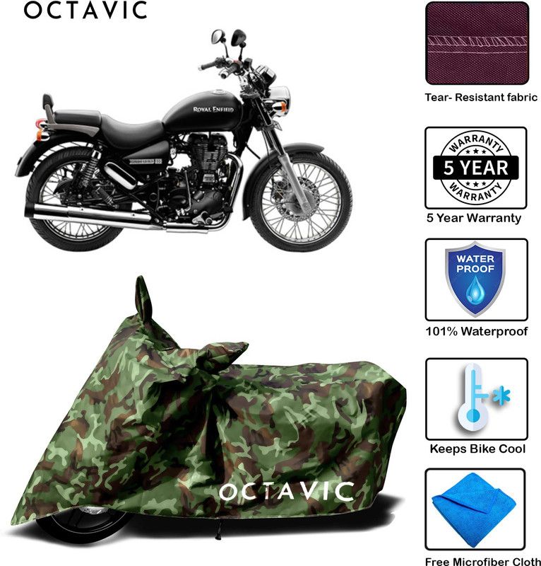 octavic Waterproof Two Wheeler Cover for Royal Enfield  (Thunderbird, Green)