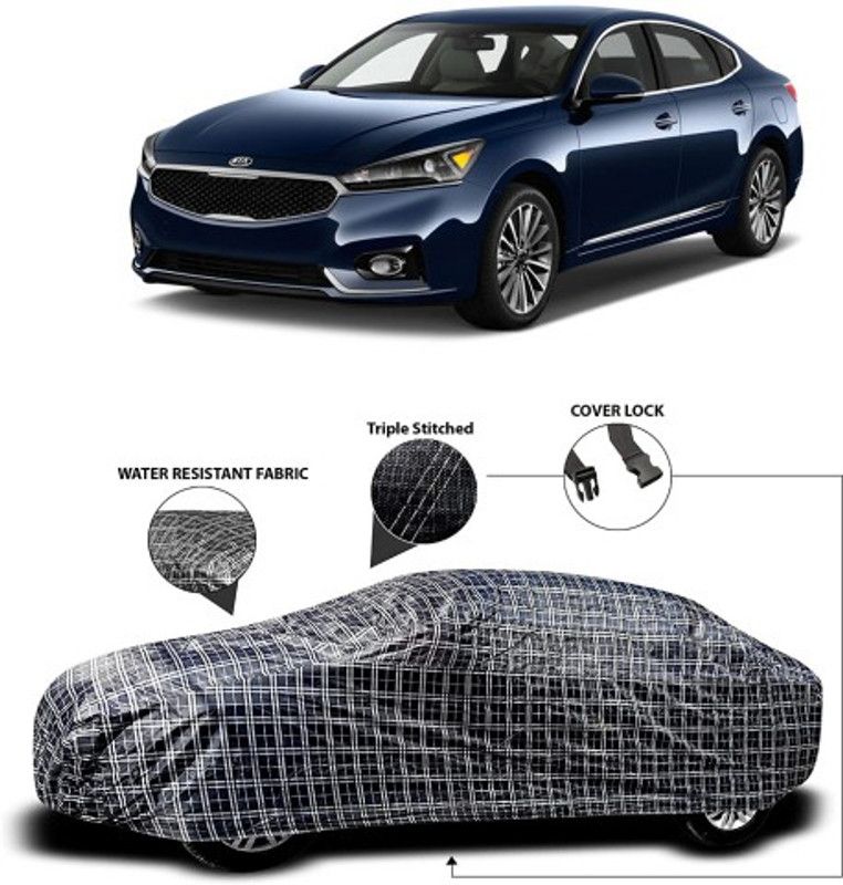APNEK Car Cover For Kia Cadenza (With Mirror Pockets)  (Black, Grey)