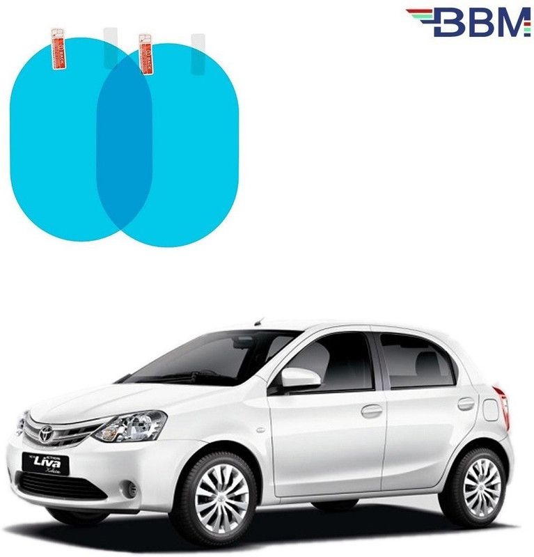 BBM Universal Car Anti Fog Film Waterproof Protective Anti-Fog Rainproof Anti-Glare For Side Mirrors (pack of 2) for Toyota Etios Liva Car Mirror Rain Blocker  (Blue)