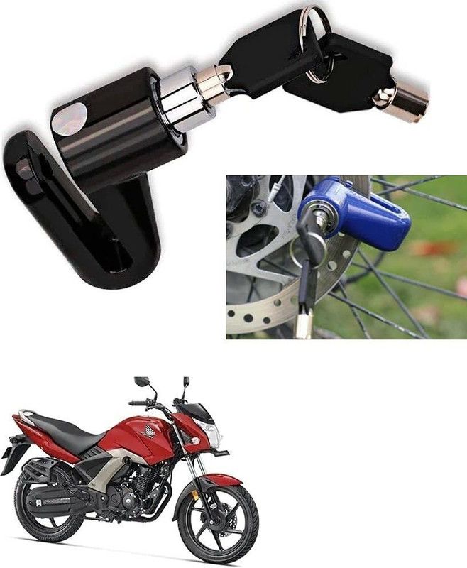 AS TRADERS Motorcycle Disc Brake Lock/Disk Lock Security for Honda CB Unicorn 160 Motorcycle Disc Brake Lock/Disk Lock Security for Honda CB Unicorn 160 Disc Lock  (Blue, Black, Red)