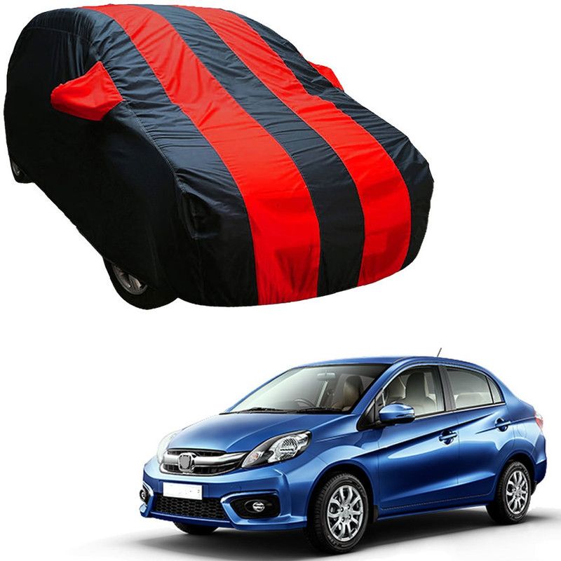 SS Zeeber Car Cover For Honda Amaze VX Diesel (With Mirror Pockets)  (Blue, Red)