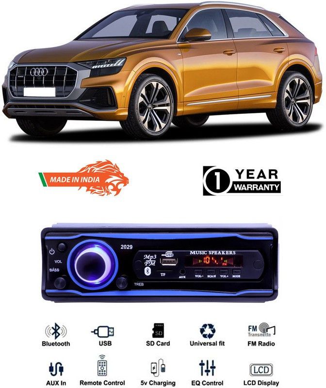 Genipap Blue 2029 USB/AUX/SD/BLUETOOTH/FM/MP3 BOOM MASTER STANDARD- GP23 Car Stereo  (Single Din)
