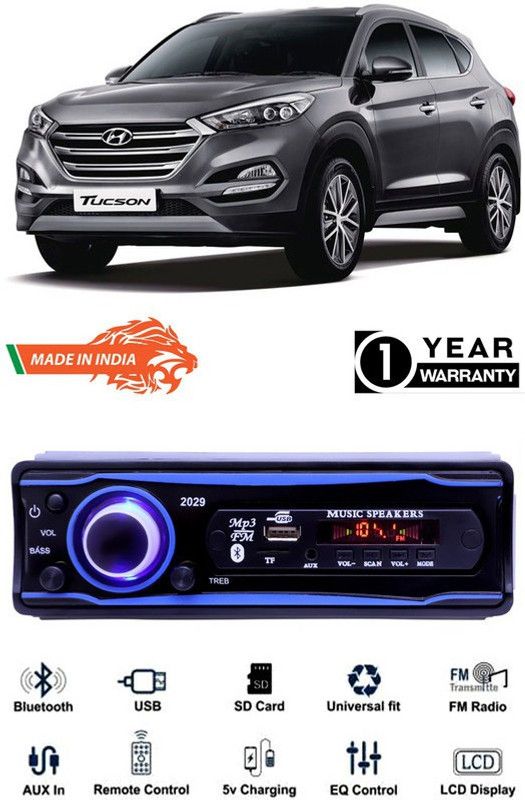 Autotiger Blue 2029 USB/AUX/SD/BLUETOOTH/FM/MP3 BOOM MASTER STANDARD-AT203 Car Stereo  (Single Din)