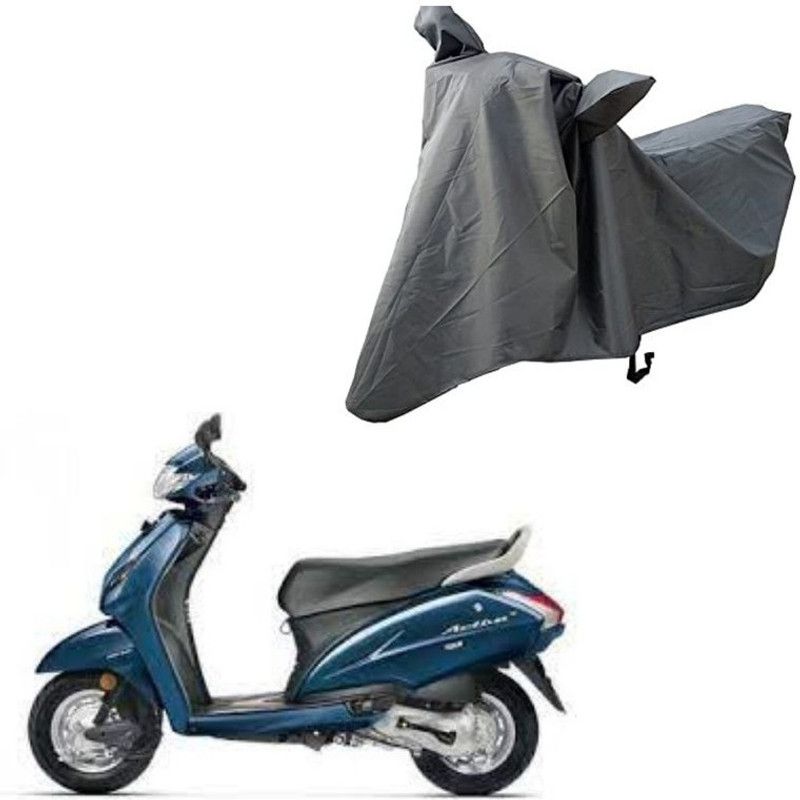 Oshotto Waterproof Two Wheeler Cover for Honda Dust and Water Proof Double Mirror Pocket Spyro Grey Bike Body Cover Compatible with Bajaj Discover 150  (Grey)