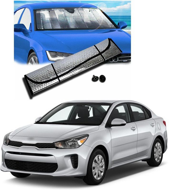 PECUNIA Rear Window, Dashboard Sun Shade For Hyundai Verna  (Silver)