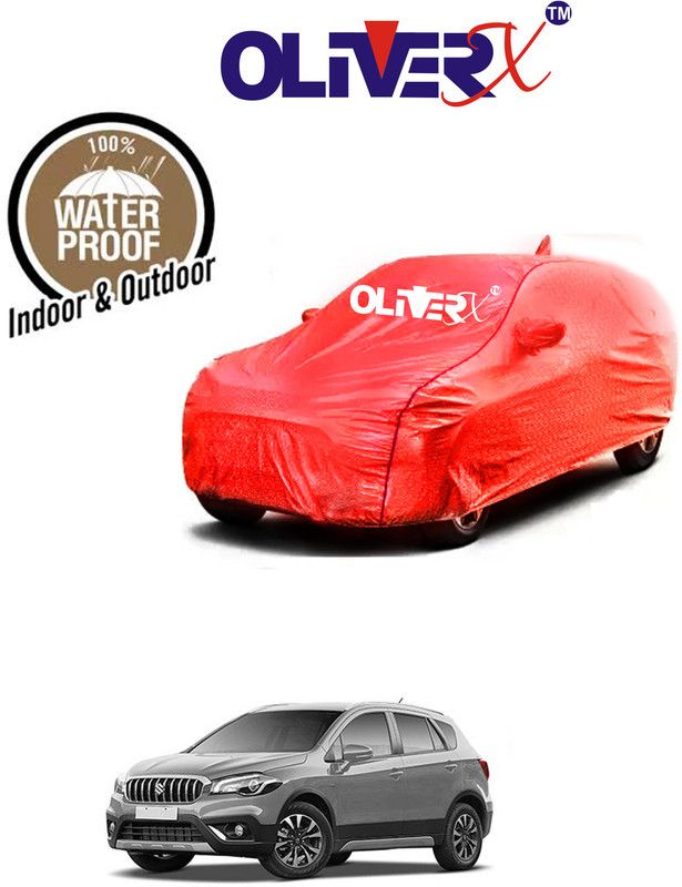 OliverX Car Cover For Maruti Suzuki S-Cross DDiS 200 Zeta (With Mirror Pockets)  (Red)