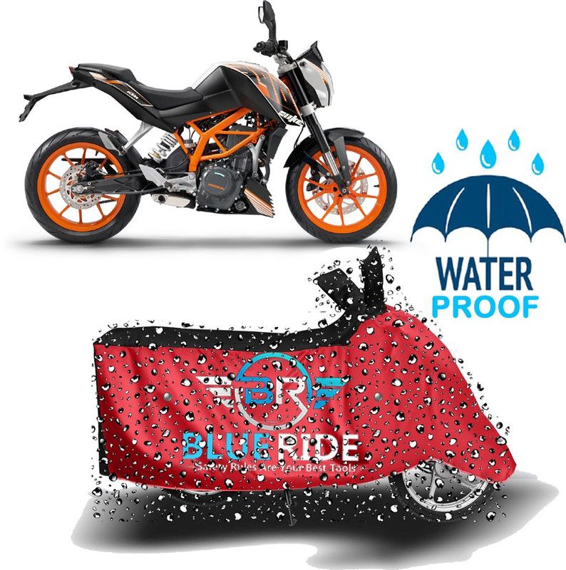 BLUERIDE Two Wheeler Cover for KTM  (390 Duke, Red, Black)