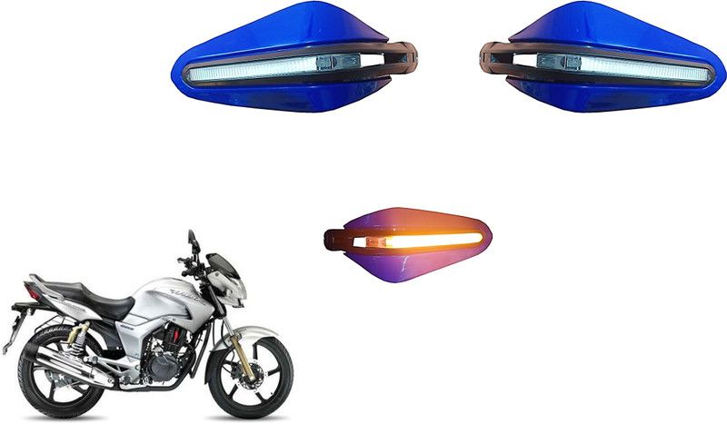 AutoVHPR He Hun Stylish Blue Hand Guard with LED Handlebar Hand Guard  (Hero)