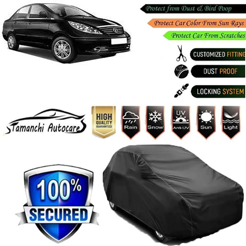 Tamanchi Autocare Car Cover For Tata Manza  (Black)