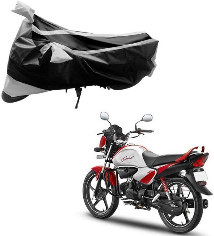 Purpleheart Two Wheeler Cover for Hero  (Splendor I Smart, Black, Silver)
