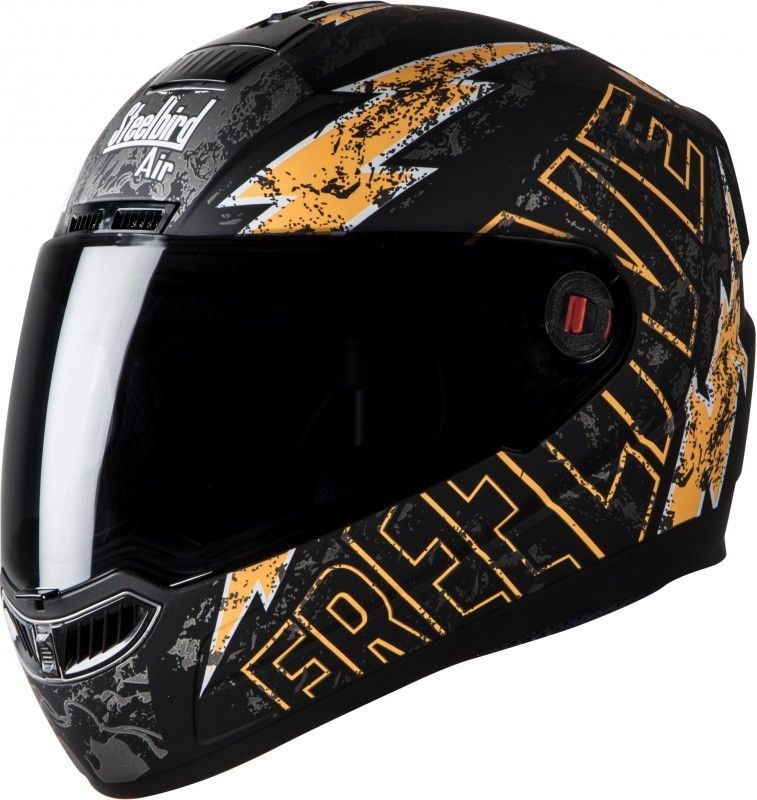 Steelbird Air Dashing Free Live Designer Matt Black with Orange ISI Certified Helmet Motorbike Helmet Medium Size Motorbike Helmet Motorbike Helmet  (Black, Orange)