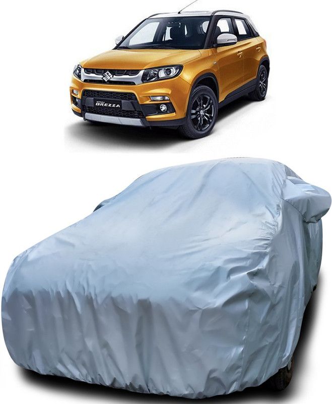 Genipap Car Cover For Maruti Suzuki Vitara Brezza (With Mirror Pockets)  (Silver)