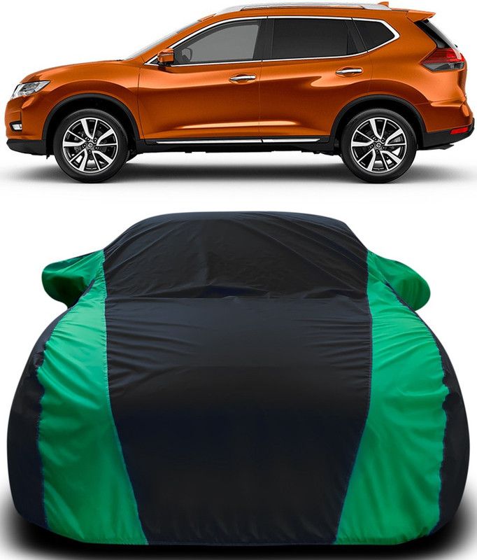 AutoBurn Car Cover For Nissan X-Trail Hybrid (With Mirror Pockets)  (Black, Green)