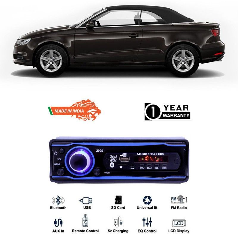 Purpleheart Blue 2029 USB/AUX/SD/BLUETOOTH/FM/MP3 BOOM MASTER STANDARD-PP5 Car Stereo  (Single Din)