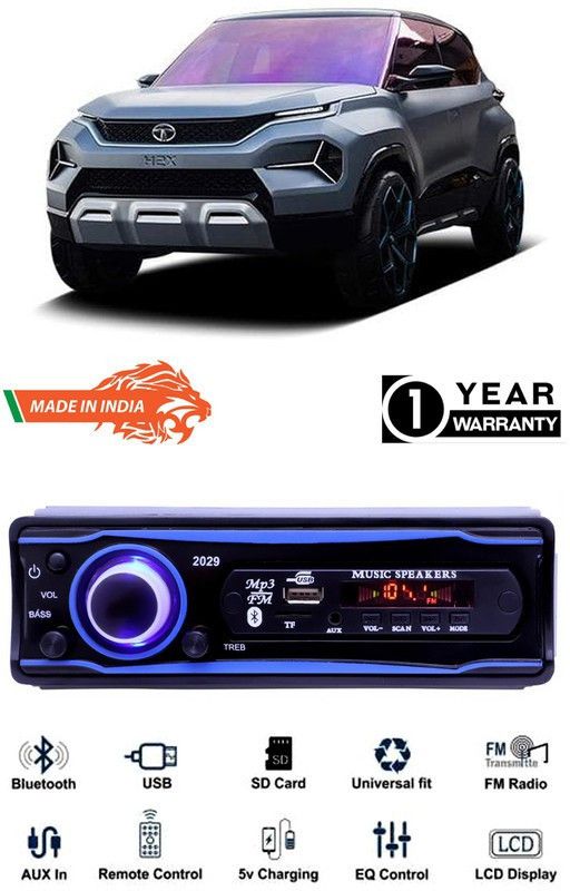 Bluedrum Blue 2029 USB/AUX/SD/BLUETOOTH/FM/MP3 BOOM MASTER STANDARD- B-D515 Car Stereo  (Single Din)
