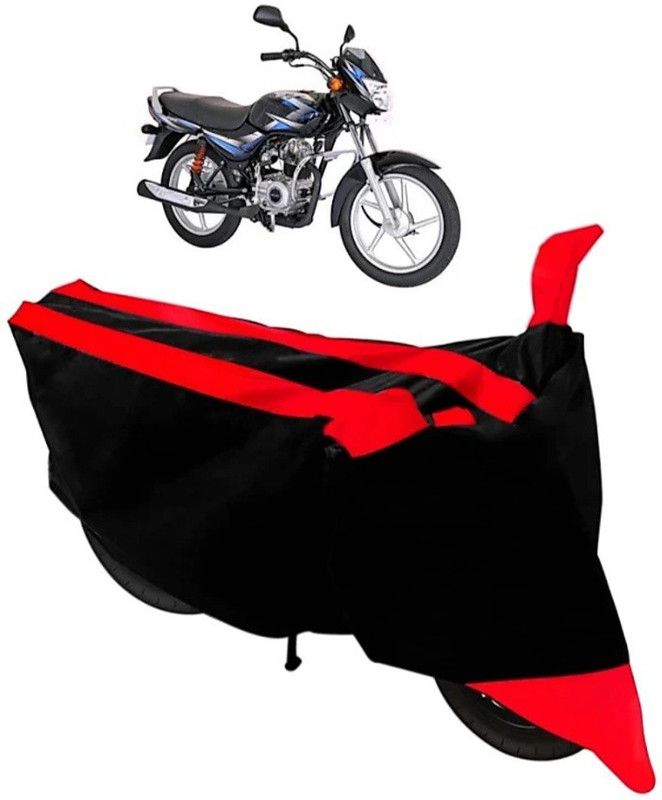 ELECTRIBLES Two Wheeler Cover for Bajaj  (Platina 100 DTS-i, Red, Black)